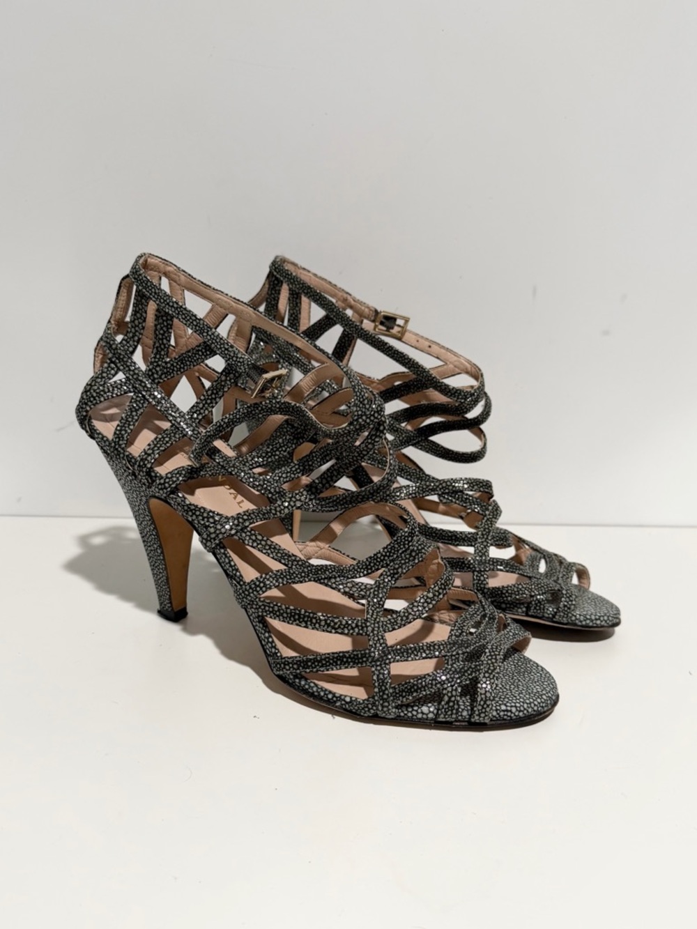 Loeffler Randall Caged Strappy Open-Toe Women's Sandals Leather